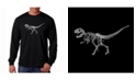 LA Pop Art Men's Word Art Long Sleeve T-Shirt - Dinosaur T-Rex Skeleton